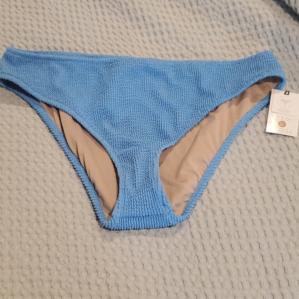 Shade & Shore Light Blue Textured Low Rise Medium Seat Coverage Bottom S…